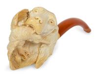 A Group of Six Carved Meerschaum Pipes