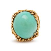 YELLOW GOLD AND TURQUOISE RING