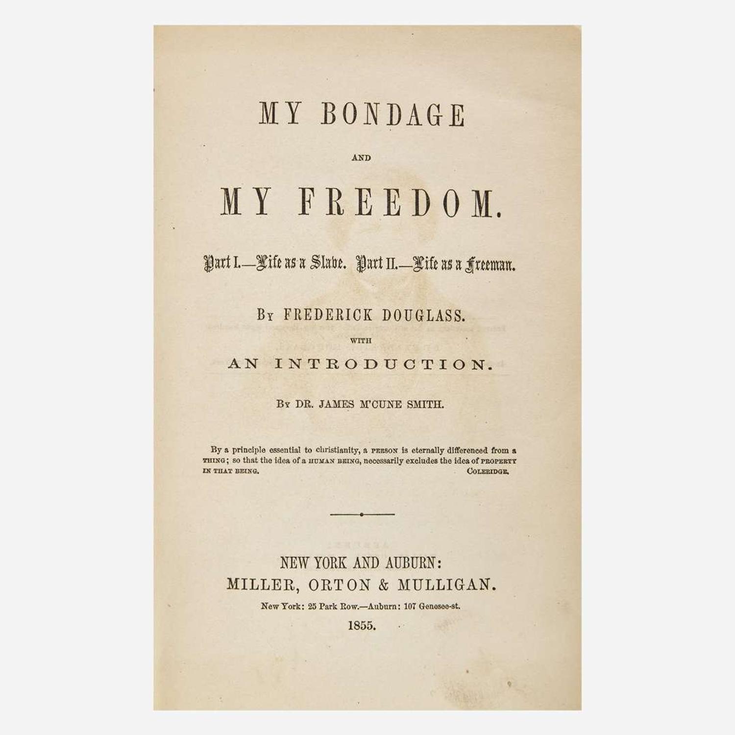 [African-Americana] Douglass, Frederick My Bondage and My Freedom...