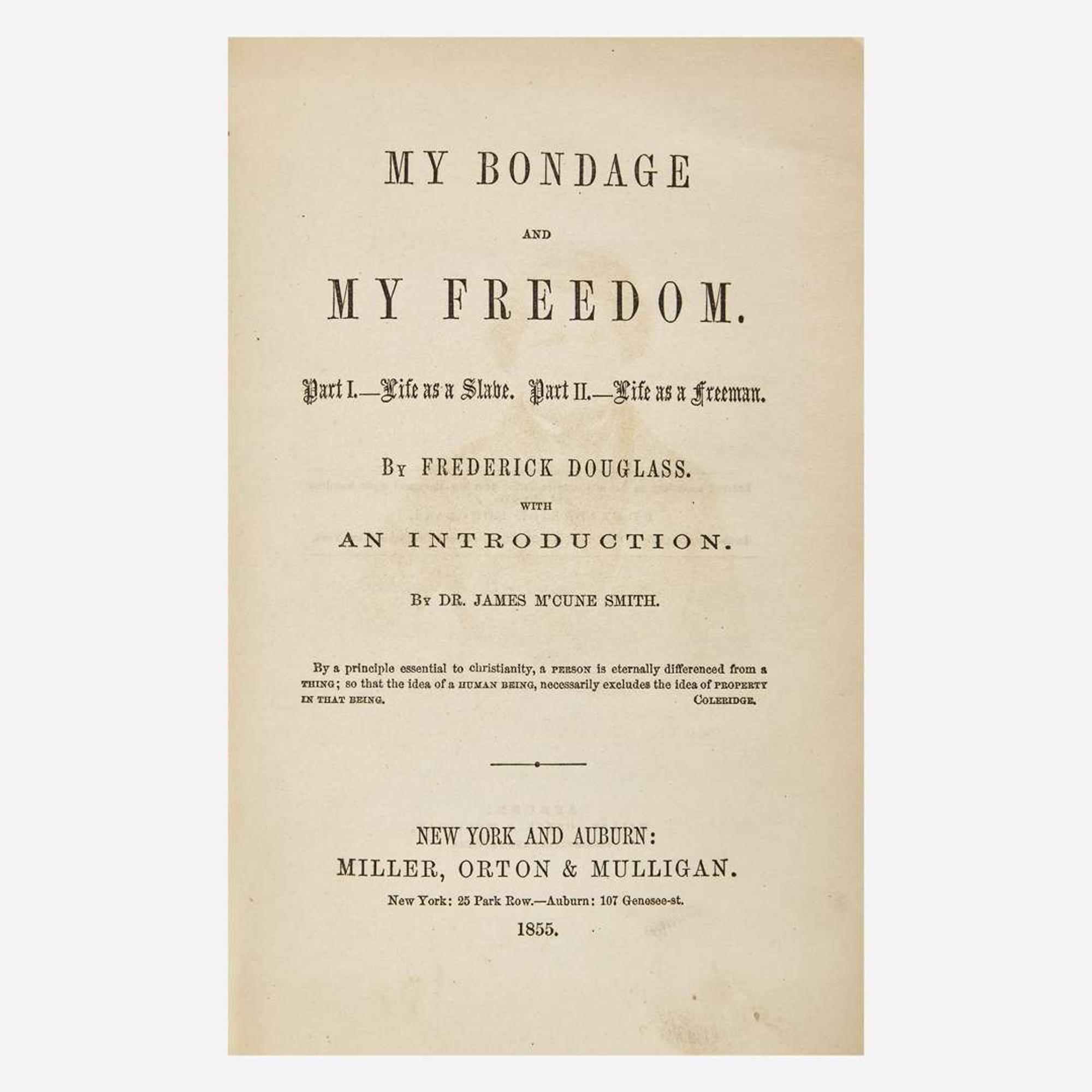 [African-Americana] Douglass, Frederick My Bondage and My Freedom...