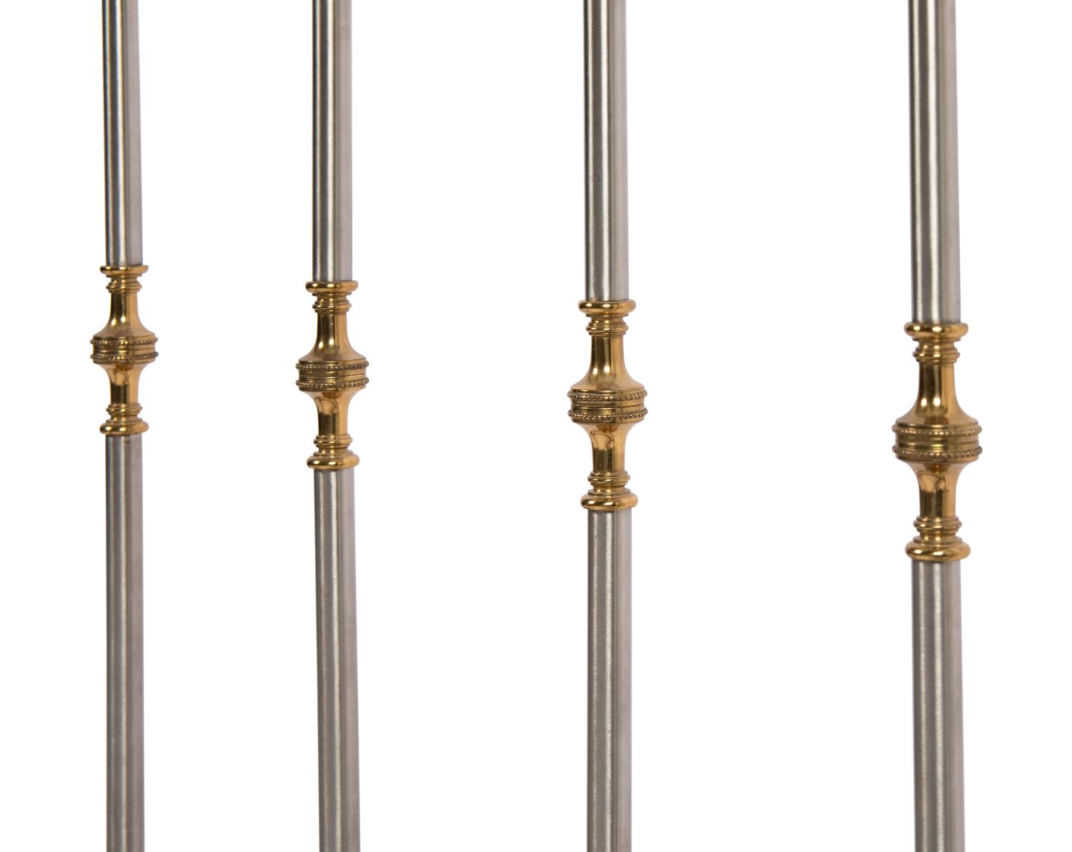 A Pair of Empire Style Steel and Brass Daybed