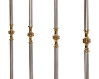 A Pair of Empire Style Steel and Brass Daybed