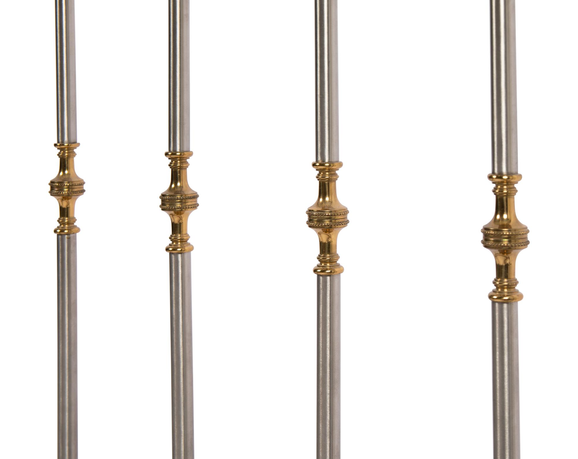 A Pair of Empire Style Steel and Brass Daybed