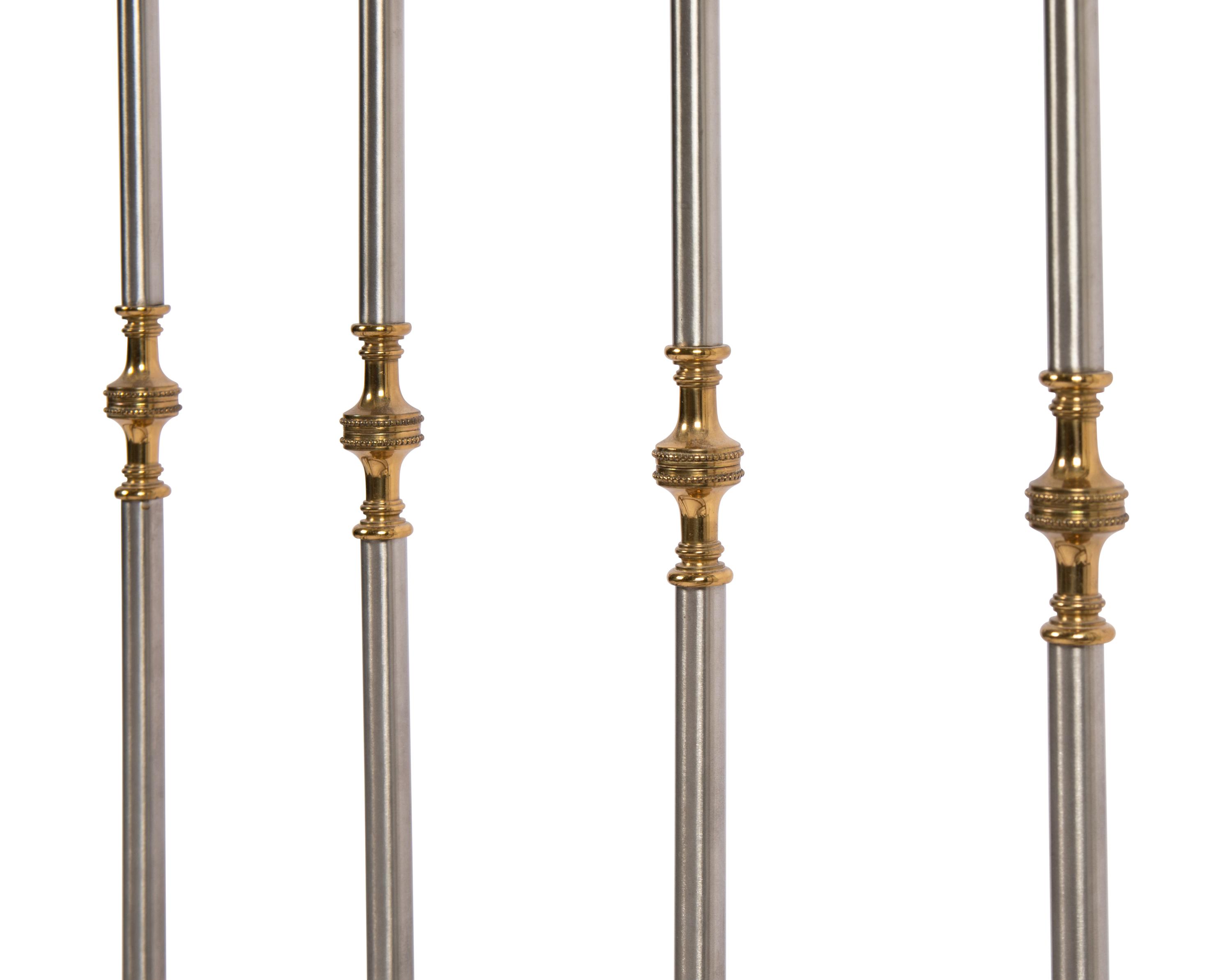 A Pair of Empire Style Steel and Brass Daybed