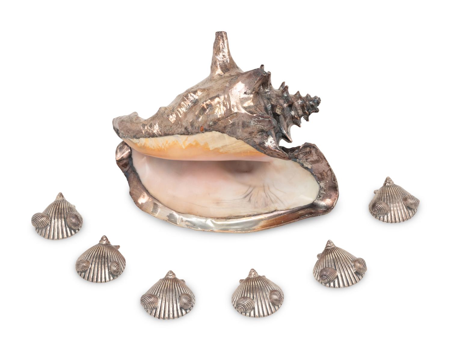 A Silver Plated Conch Shell
