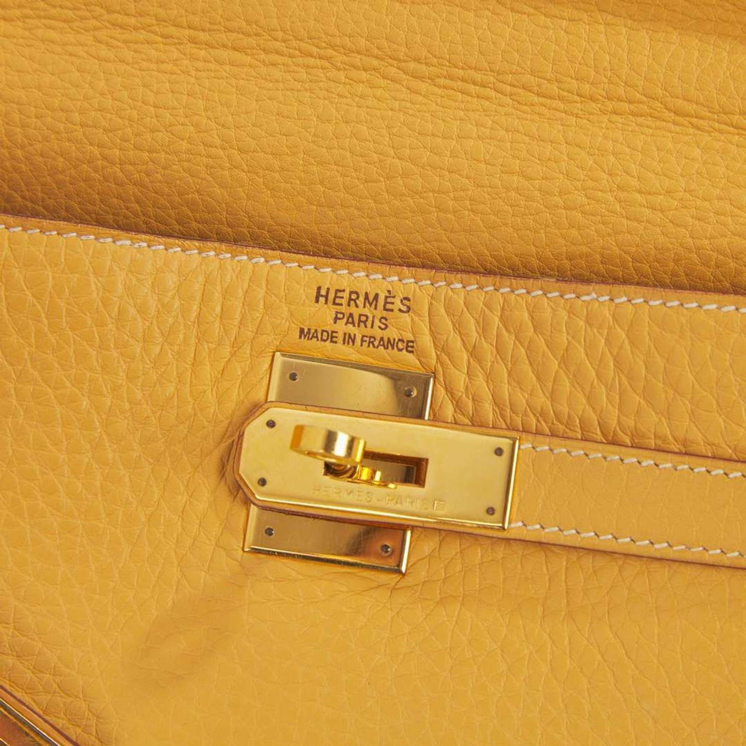 An Hermès Kelly Retourne 35 in Sable Calf Leather Hermès
