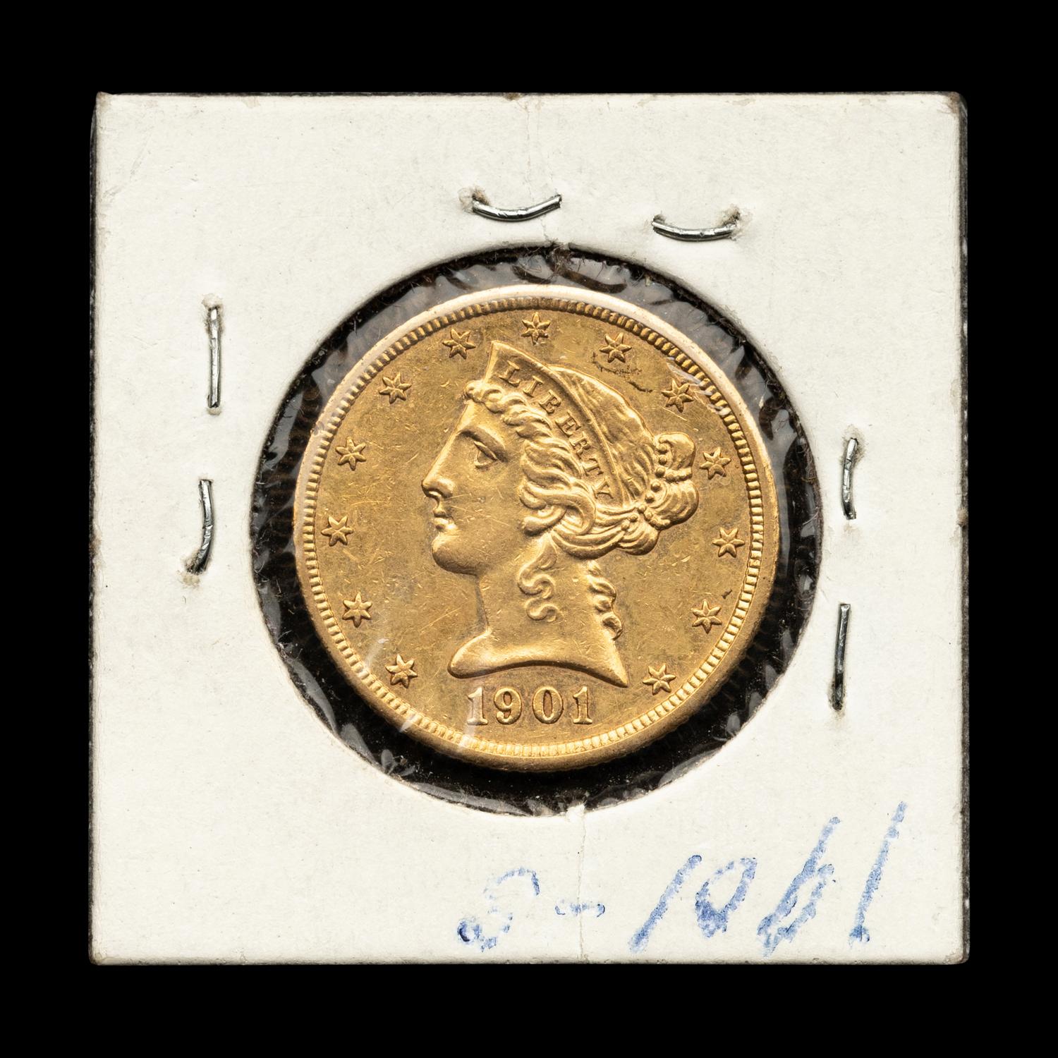 A 1901-S Liberty Head $5 Gold Coin