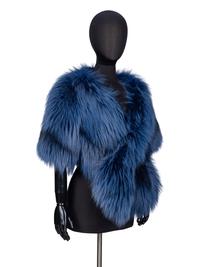 DENNIS BASSO, BLUE FOX FUR BOLERO JACKET