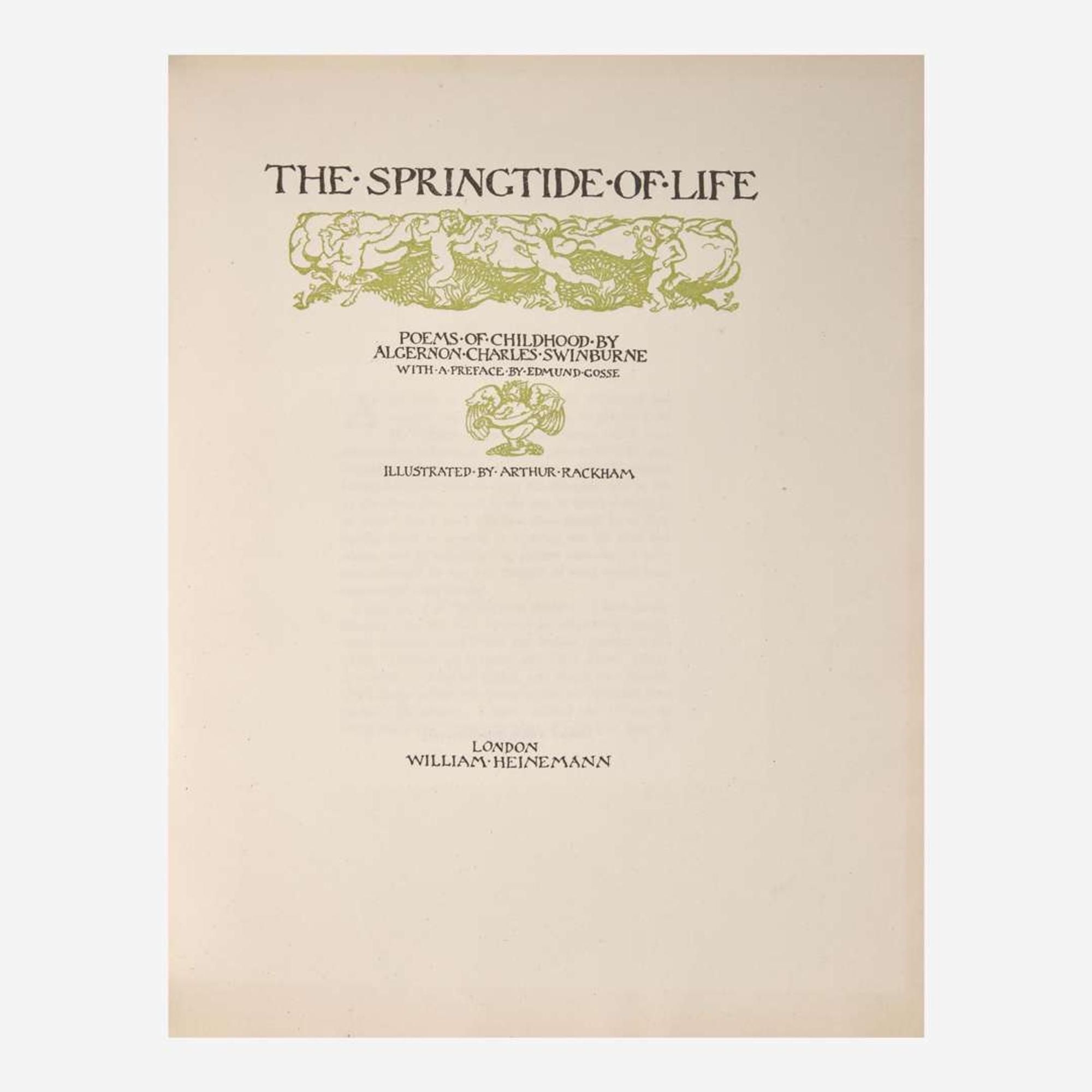 [Children's & Illustrated] [Rackham, Arthur] Swinburne, Algernon Charles The Springtide of Life: Poems of Childhood