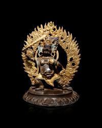 A Tibetan Gilt Bronze Figure of Bodhisattva Mahakala