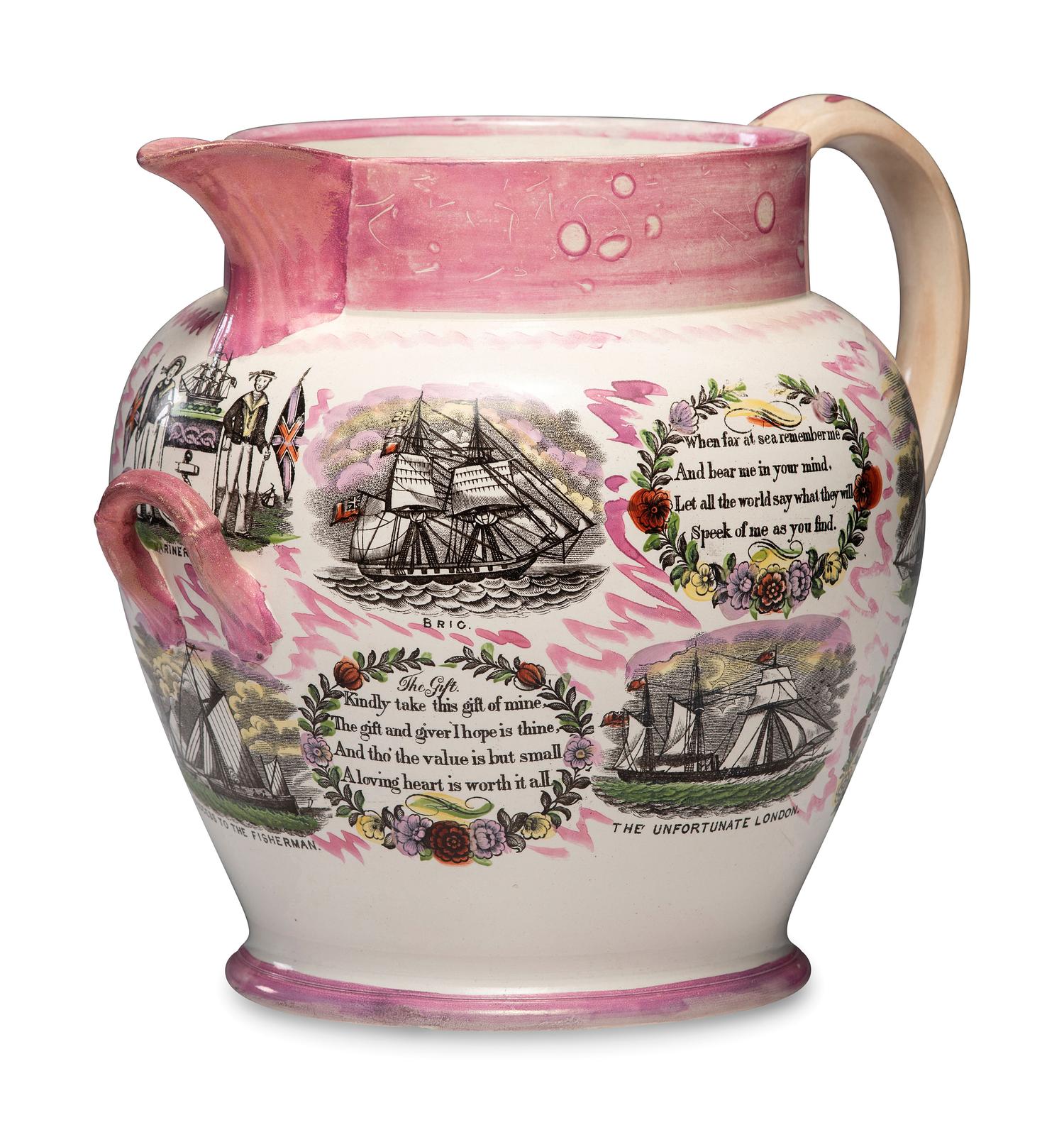 An Unusually Large Lug-Handled Sunderland Lustreware Jug