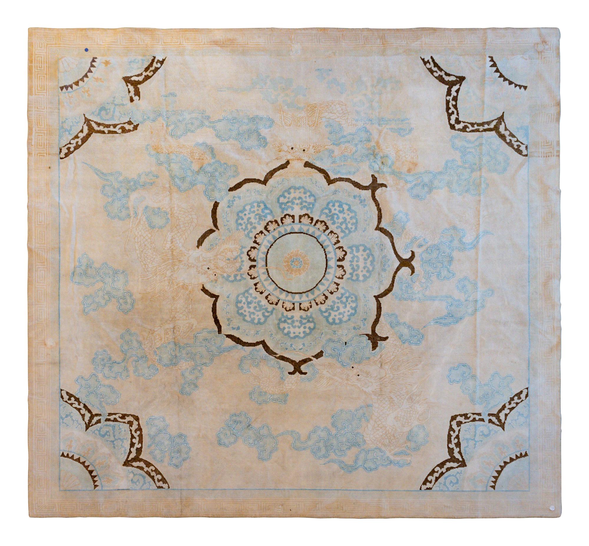 An Unusual Indian Cotton Carpet of Chinese Design