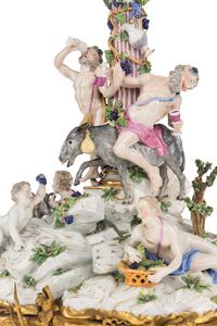 A Meissen Porcelain and Gilt-Bronze Mounted Figural Candelabrum Centerpiece