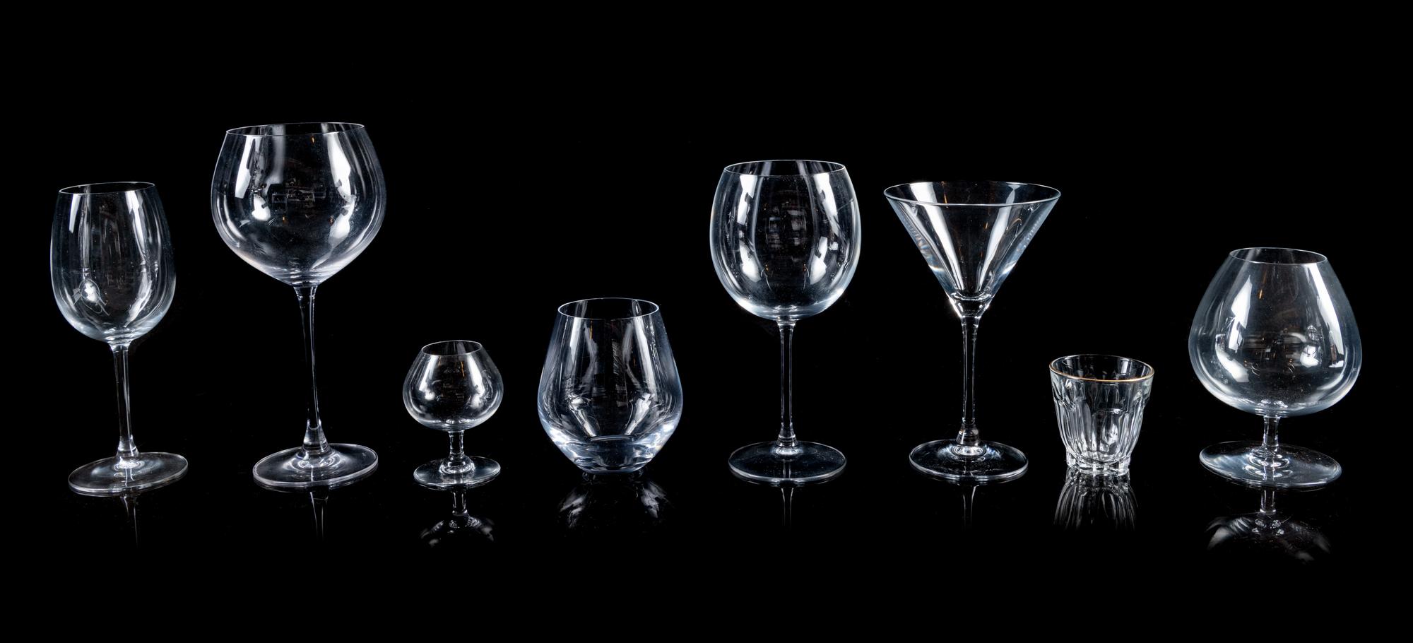 A Group of Thirty-Three Glass Drinking Articles