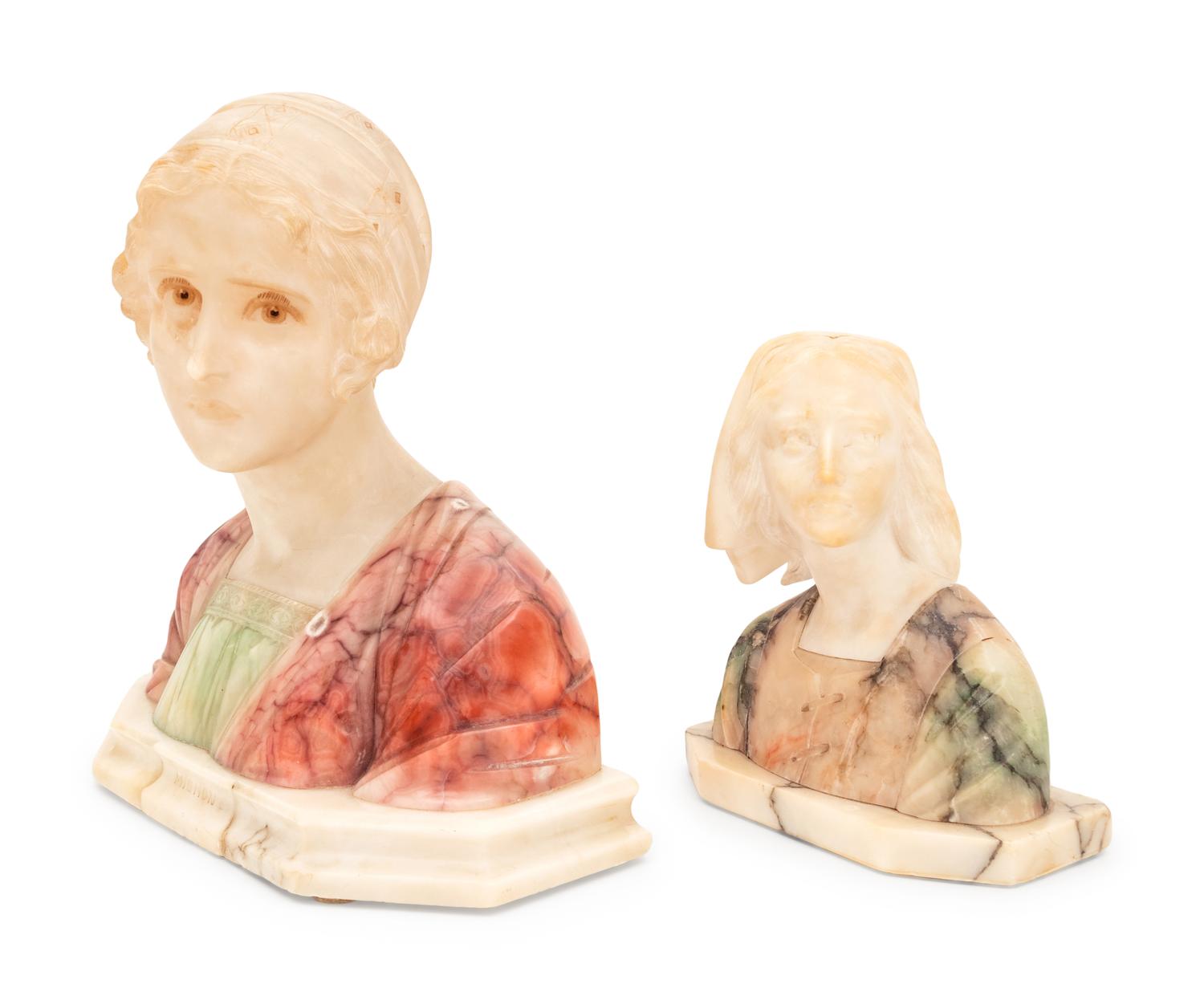 Two Italian Alabaster Busts