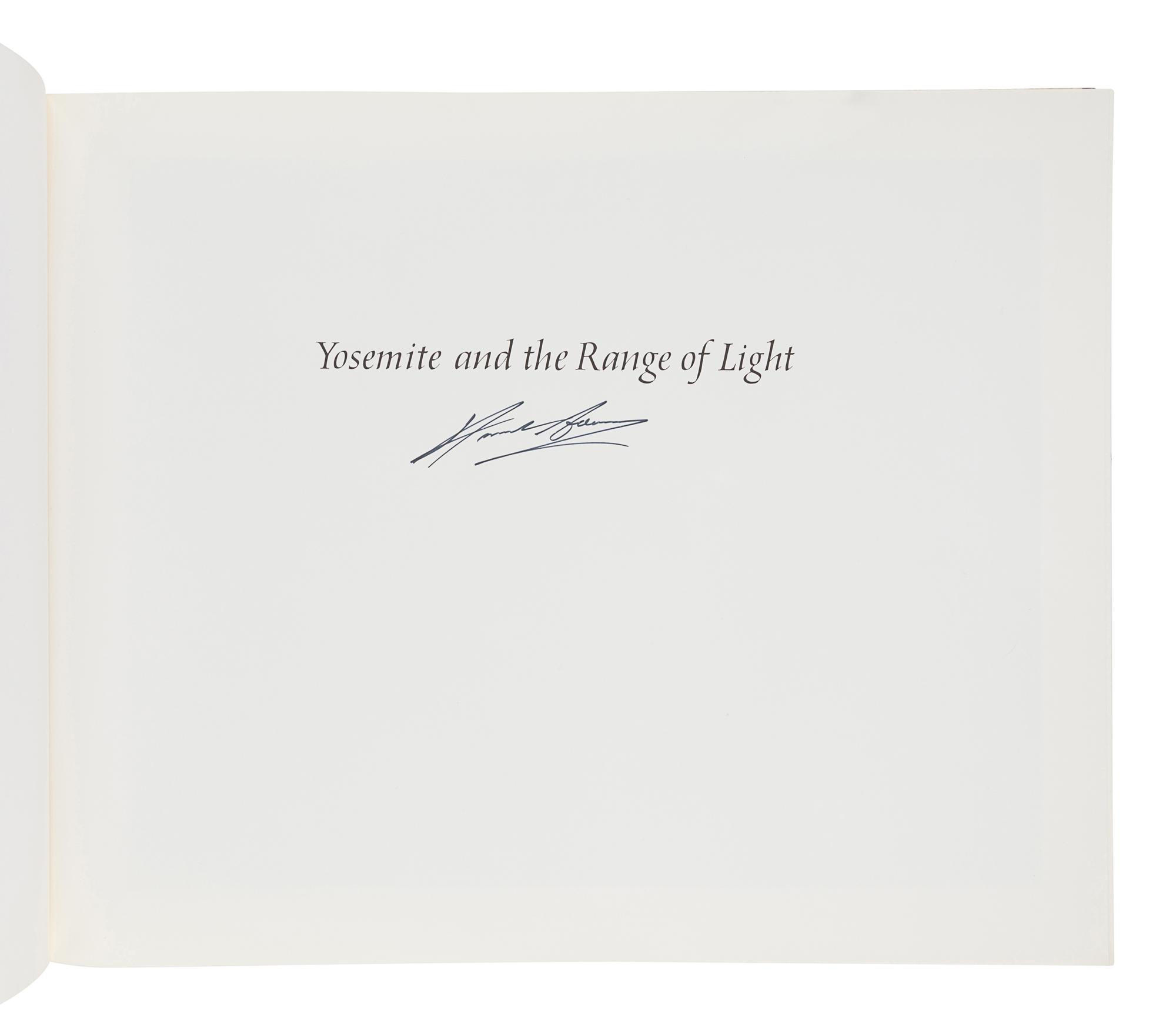 ADAMS, Ansel (1902-1984). Yosemite and the Range of Light . Boston: New York Graphic Society, 1979.