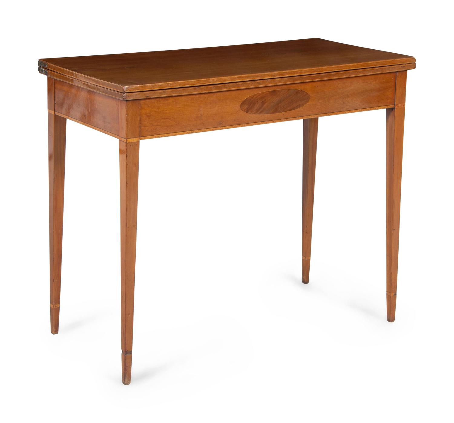 An English Satinwood Flip-Top Game Table
