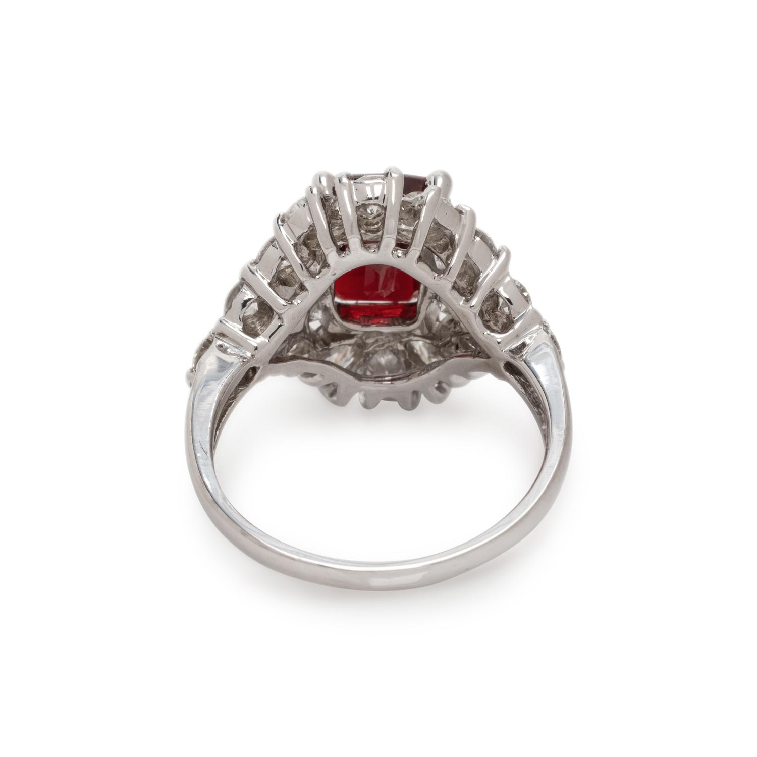 SPINEL AND DIAMOND RING