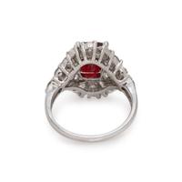 SPINEL AND DIAMOND RING