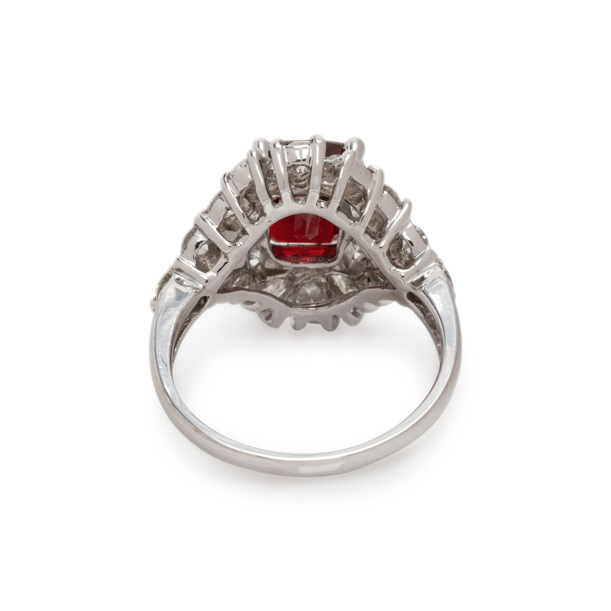 SPINEL AND DIAMOND RING