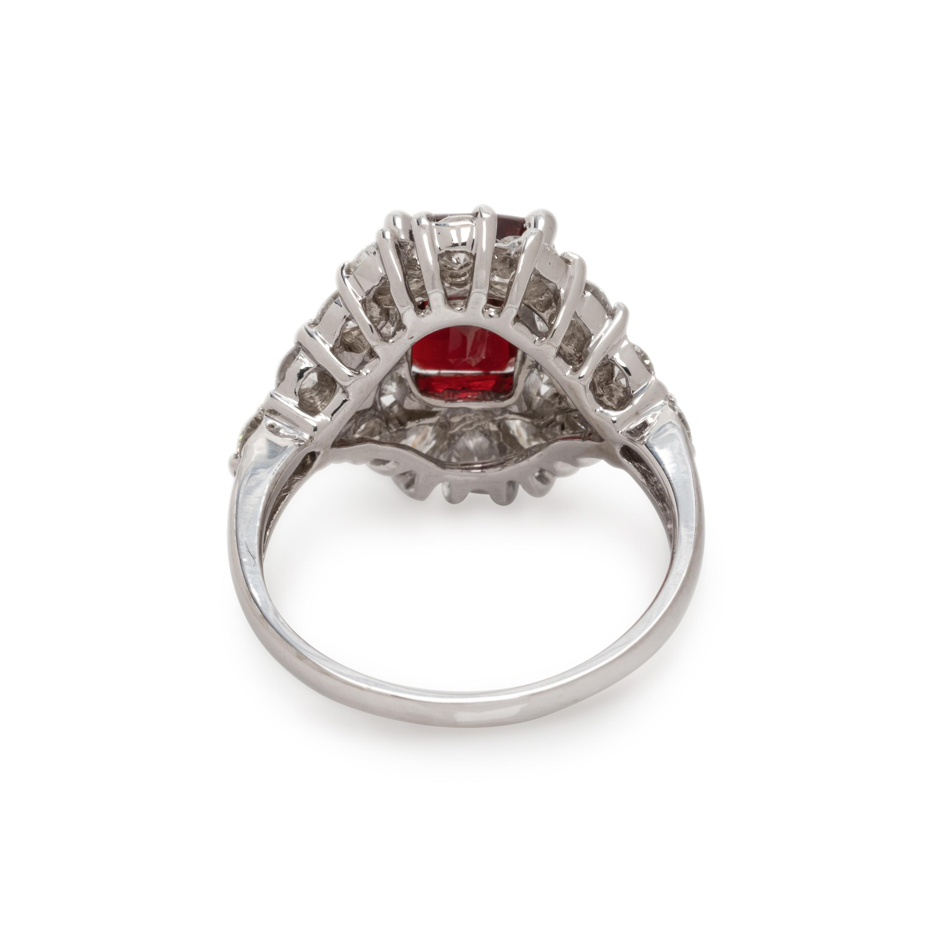 SPINEL AND DIAMOND RING