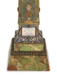 A French Champleve Enamel Mounted Onyx Pedestal — Late 19th/Early 20th Century