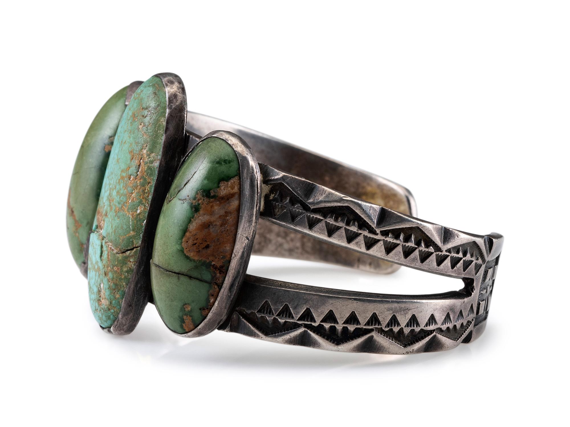 Navajo Silver and Turquoise Cuff Bracelet