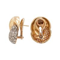 BICOLOR GOLD AND DIAMOND CLIP EARRINGS