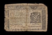 A Colonial State of New York 2-Schilling Note