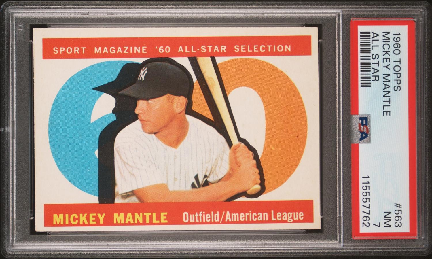 A 1960 Topps Mickey Mantle All Star Baseball Card No. 563 (PSA 7 NM) from The Collection of David Eisenhower