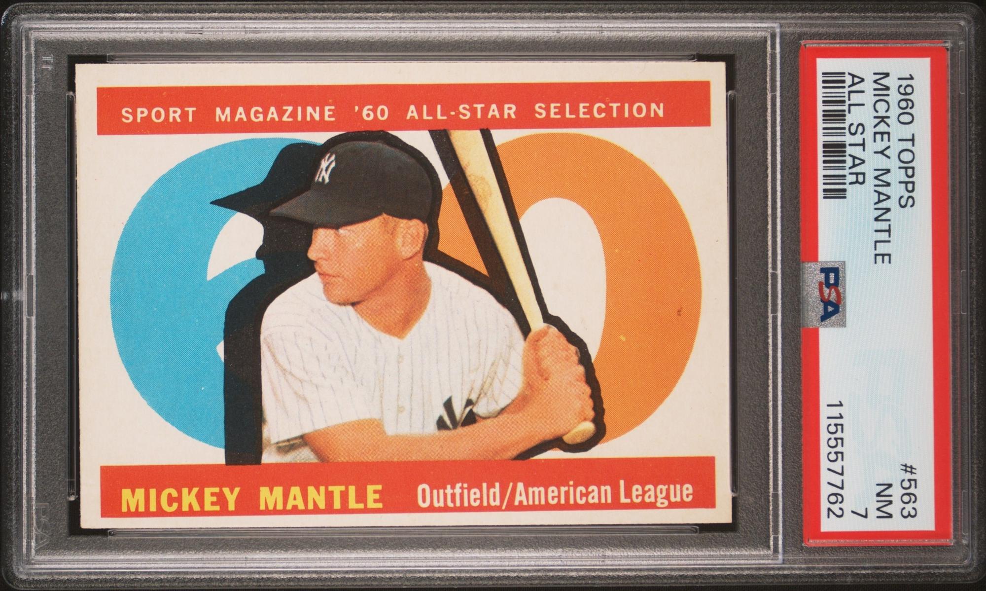 A 1960 Topps Mickey Mantle All Star Baseball Card No. 563 (PSA 7 NM) from The Collection of David Eisenhower