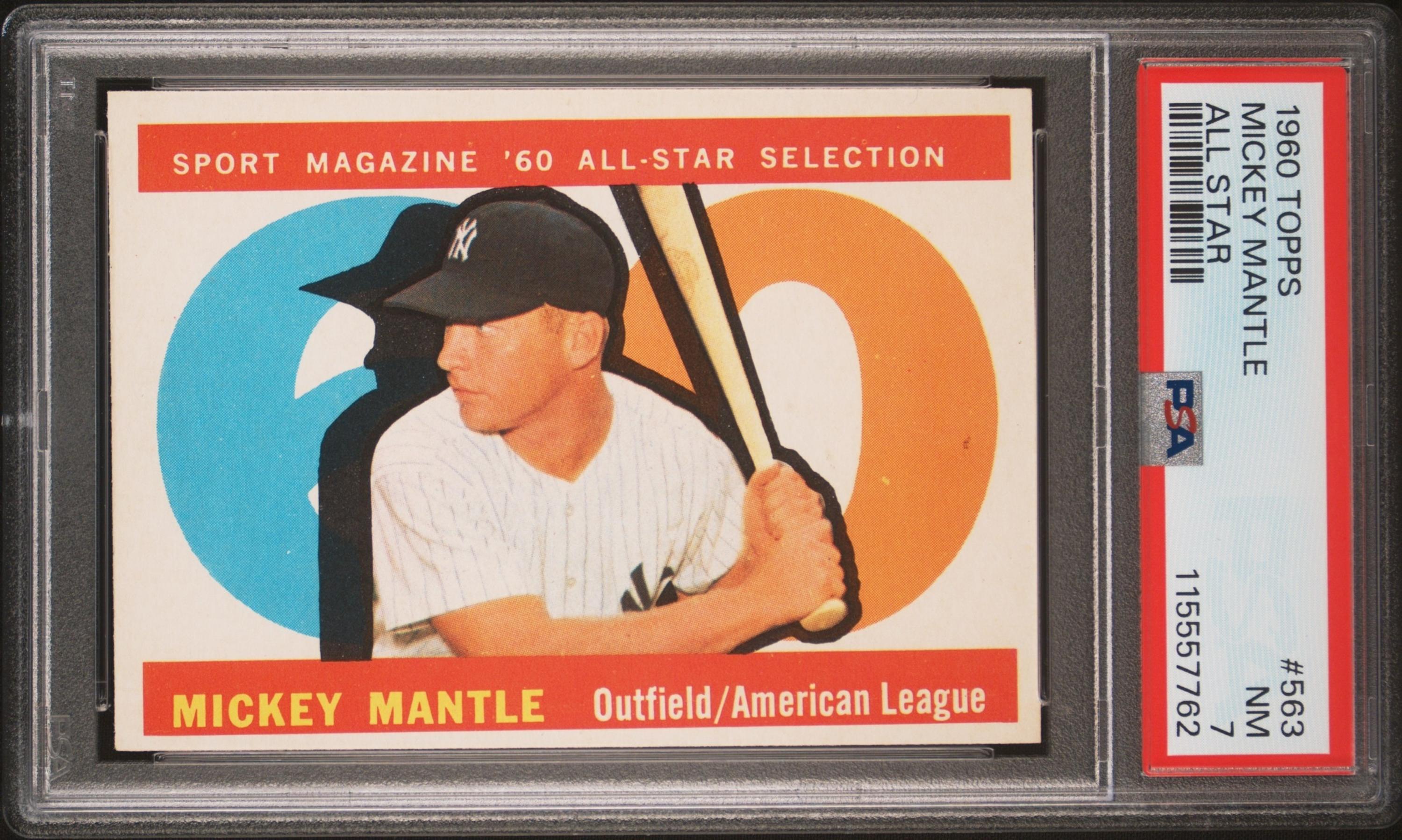A 1960 Topps Mickey Mantle All Star Baseball Card No. 563 (PSA 7 NM) from The Collection of David Eisenhower