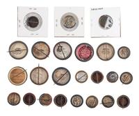 [POLITICS]. A group of 24 campaign buttons promoting McKinley, Roosevelt, Bryan, Hughes, Taft, Wilson, Woolley, Metcalf, and Coolidge, incl. jugate examples.