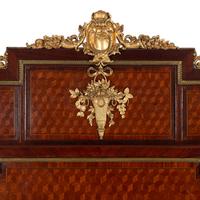 A Louis XVI Style Mahogany, Parquetry and Gilt Bronze Mounted Bed