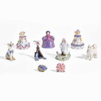 Mary Frances Overbeck (American, 1878 - 1955) Group of Seven Figurines, Overbeck Pottery, USA, early 20th century