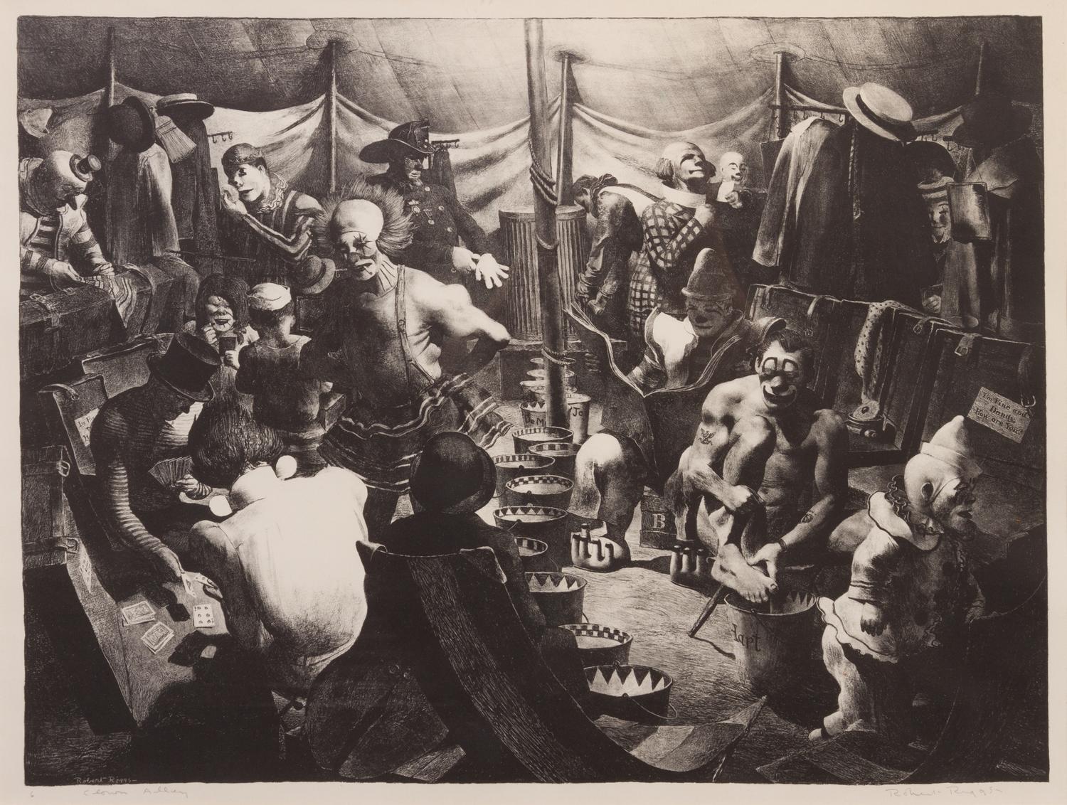 Robert Riggs, (American, 1896-1970), Clown Alley