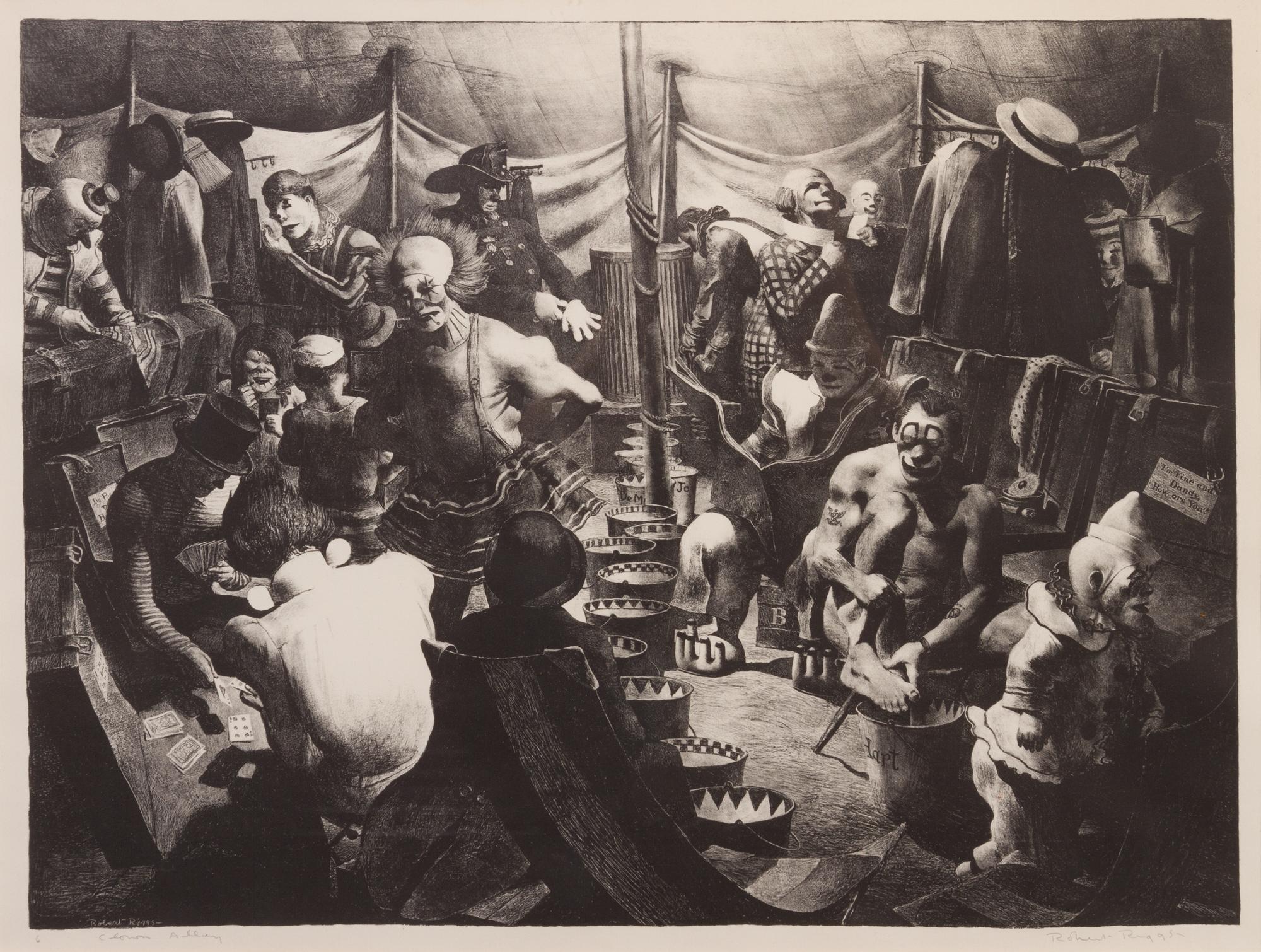 Robert Riggs, (American, 1896-1970), Clown Alley