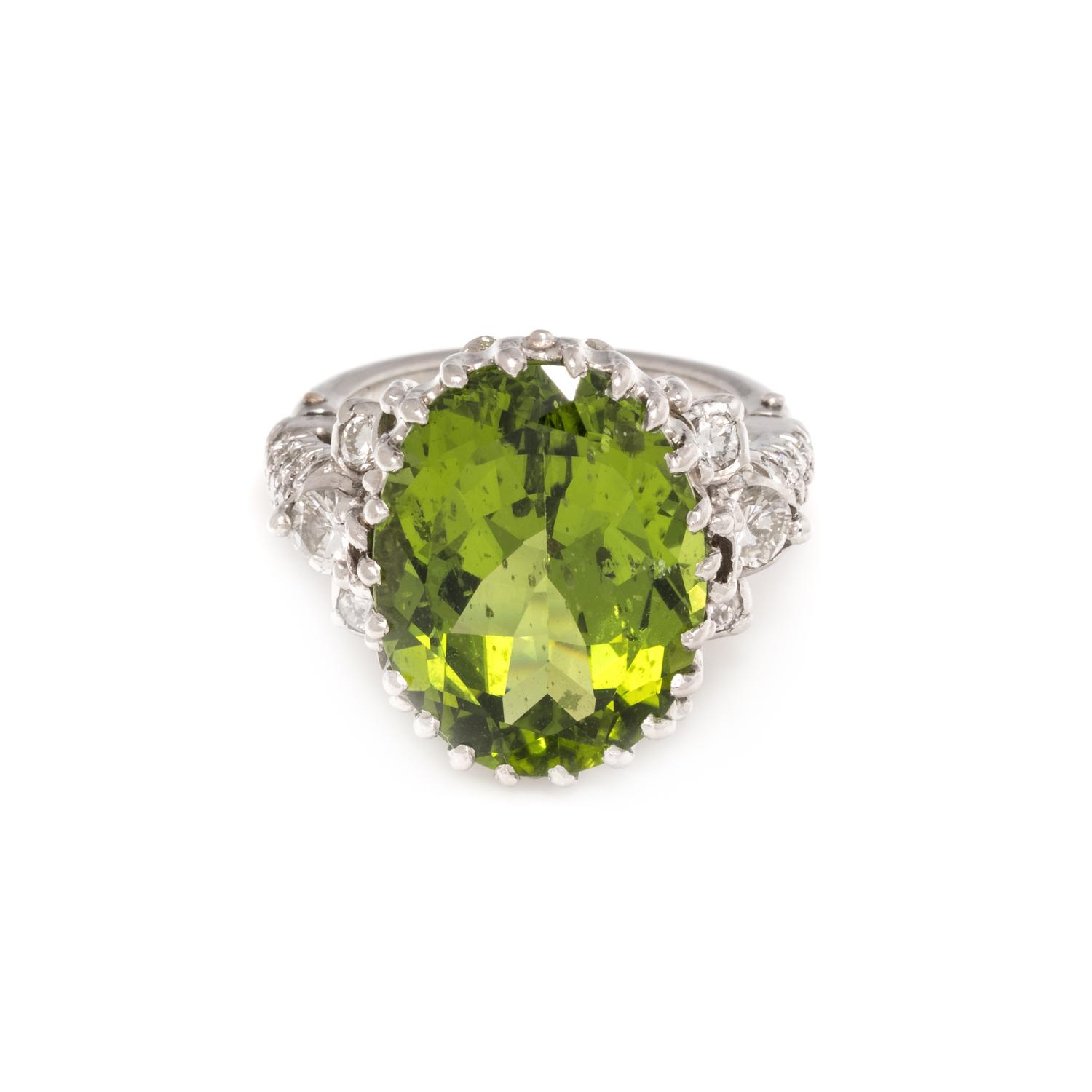 PERIDOT AND DIAMOND RING
