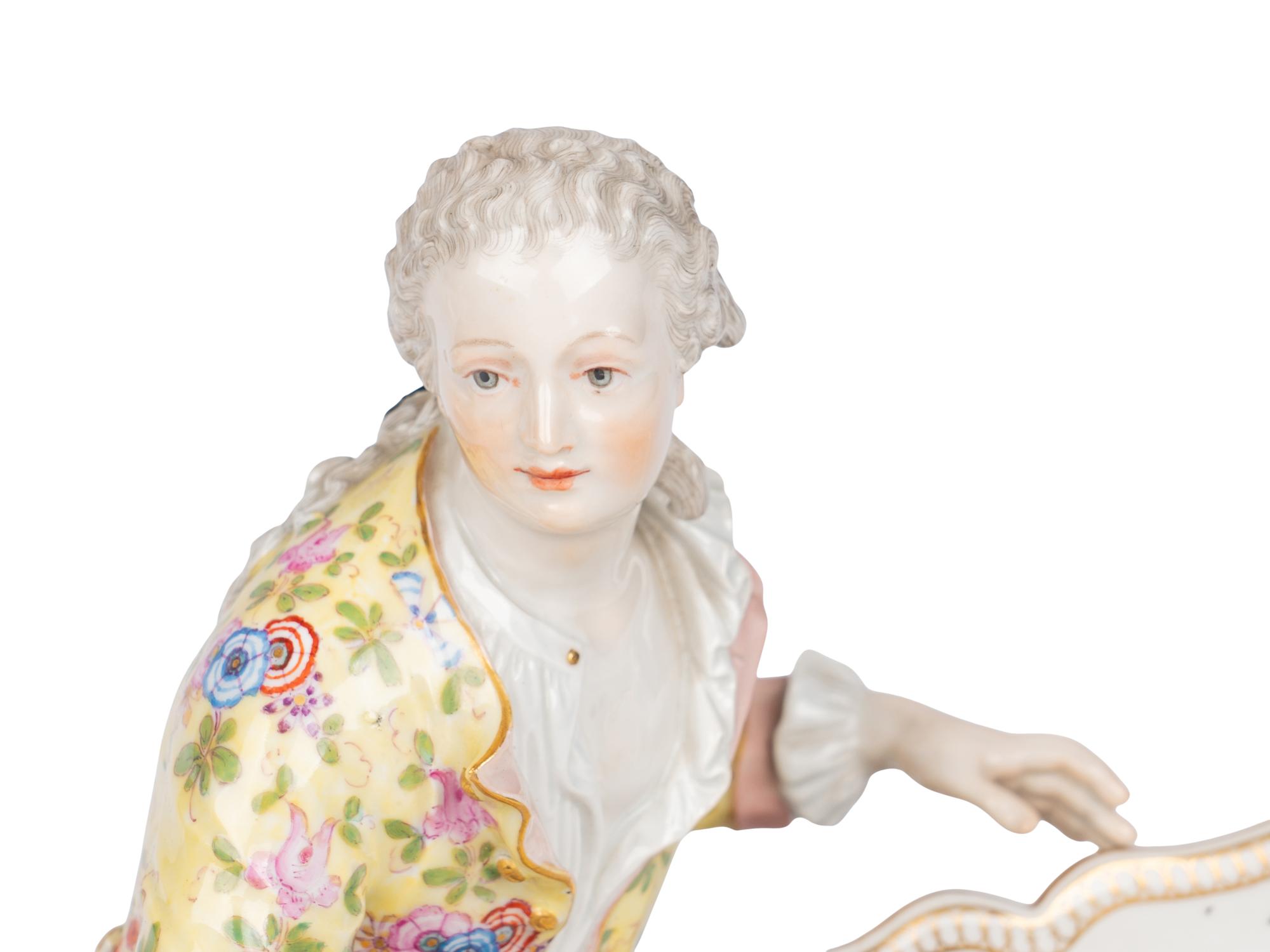 Two Meissen Porcelain Figural Sweetmeat Dishes