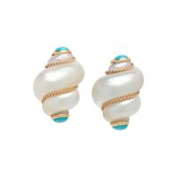 MAZ, SHELL AND TURQUOISE EARRINGS