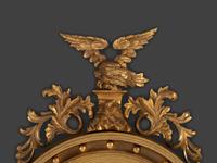 A Federal Giltwood Bull's Eye Six-Light Girandole Looking Glass