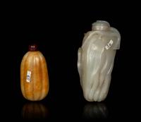 Two Chinese Jade Snuff Bottles