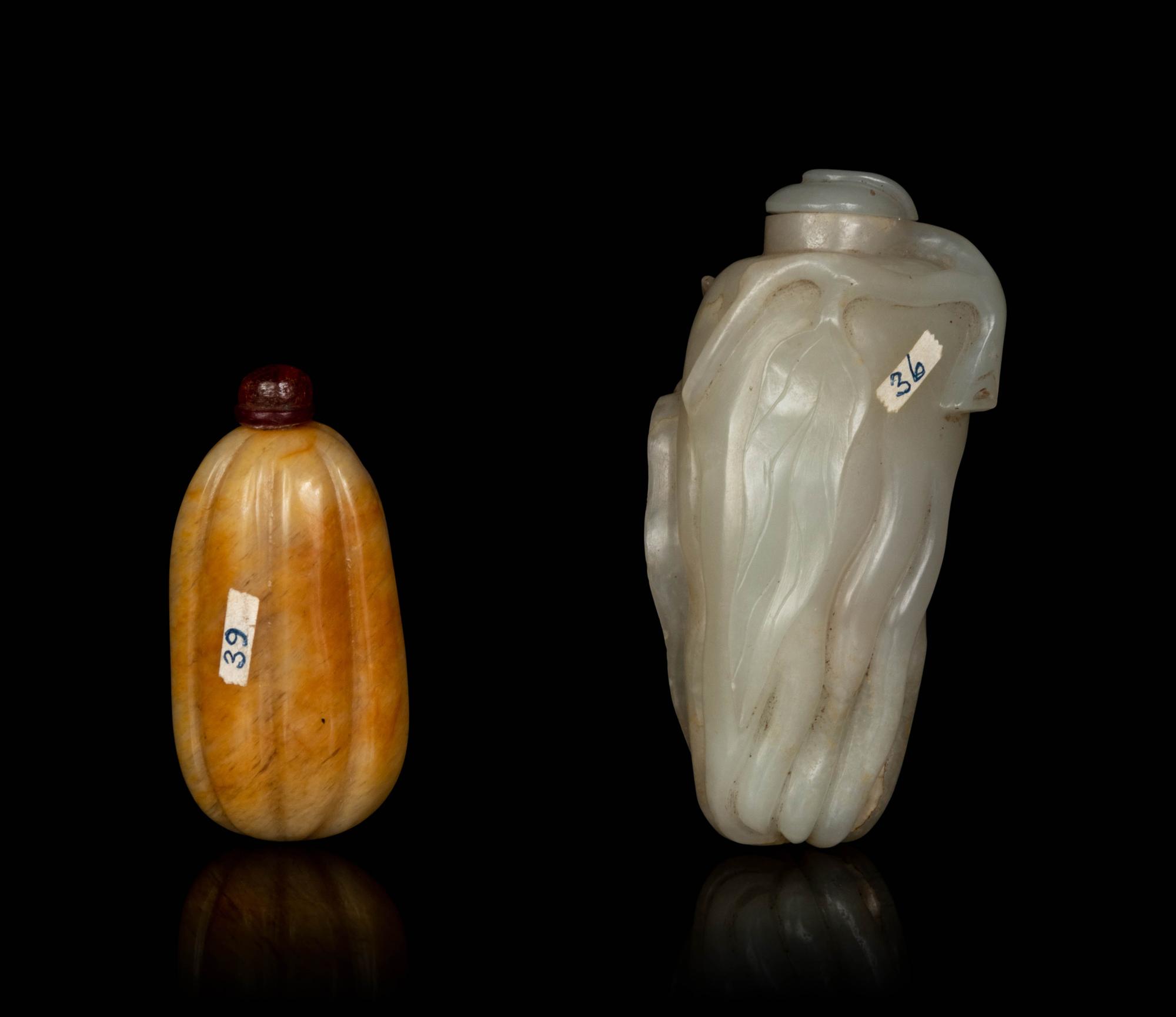 Two Chinese Jade Snuff Bottles