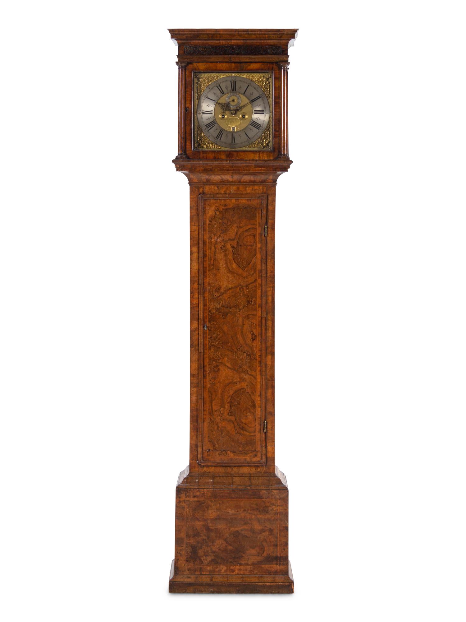 A George I Figured Walnut Tall Case Clock