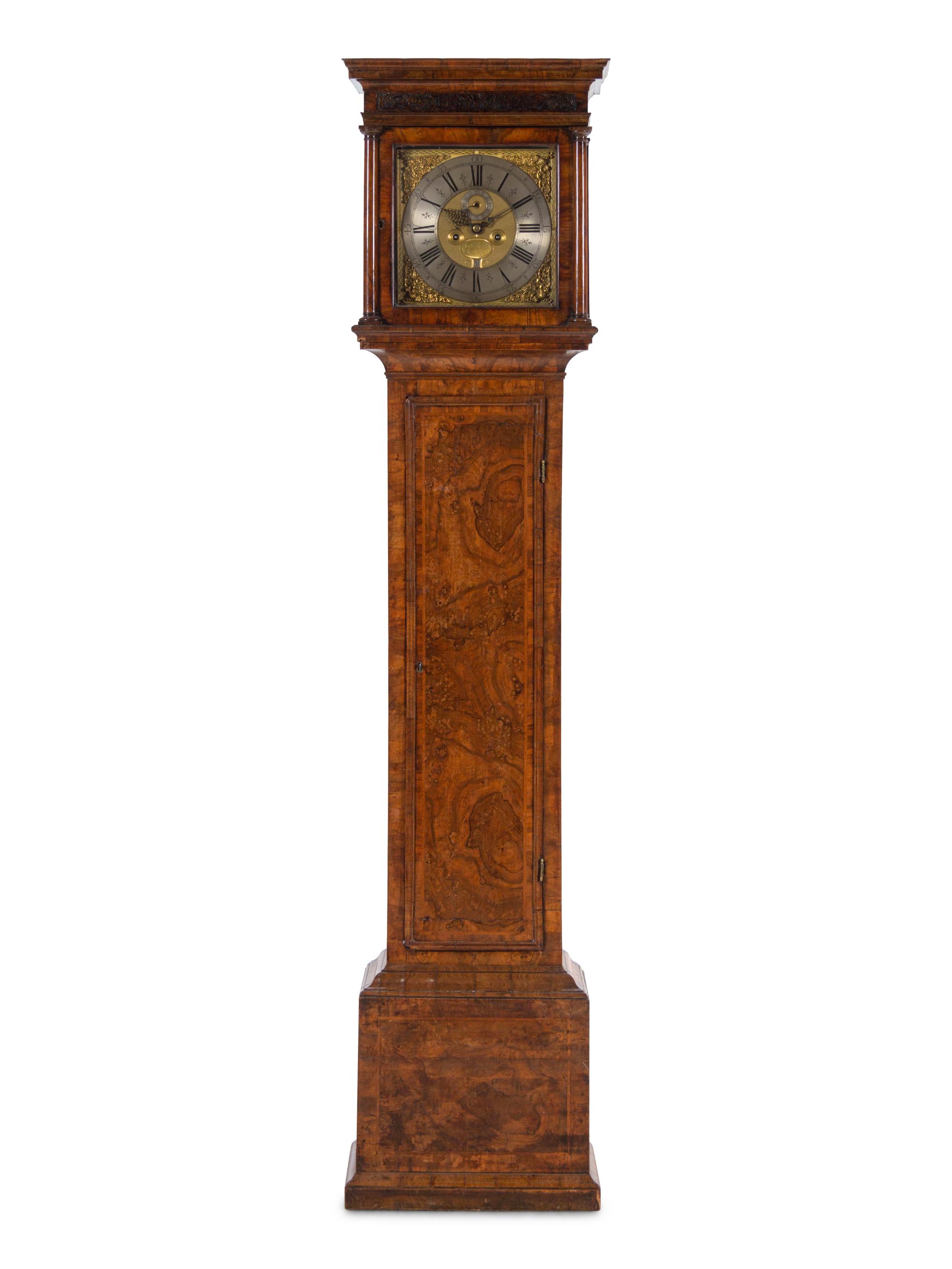 A George I Figured Walnut Tall Case Clock