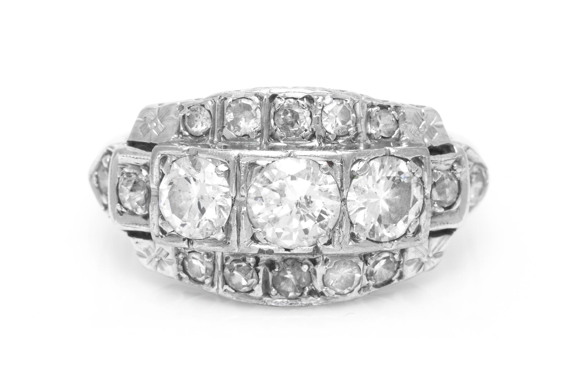 A White Gold and Diamond Ring, 2.80 dwts.