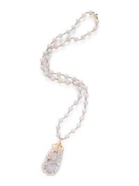 LAVENDER JADE AND YELLOW GOLD NECKLACE
