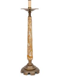 A Pair of Onyx and Metal Lamps