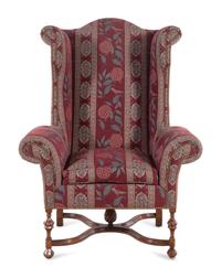 A William and Mary Style Wingback Armchair