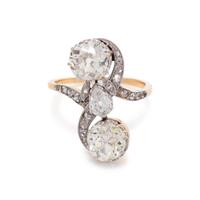 FRENCH, ANTIQUE, DIAMOND 'TOI ET MOI' RING